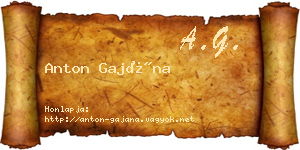 Anton Gajána névjegykártya